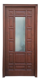Solid Wood and Glass Panel Door